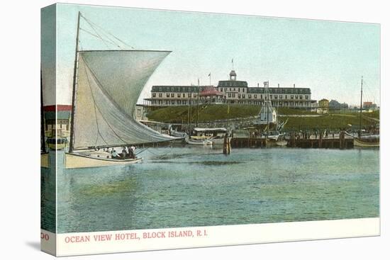 Sailboat, Ocean View Hotel, Block Island, Rhode Island-null-Stretched Canvas