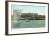 Sailboat, Ocean View Hotel, Block Island, Rhode Island-null-Framed Art Print