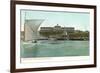 Sailboat, Ocean View Hotel, Block Island, Rhode Island-null-Framed Art Print