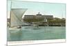 Sailboat, Ocean View Hotel, Block Island, Rhode Island-null-Mounted Premium Giclee Print