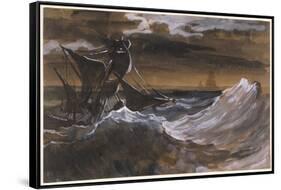 Sailboat on a Raging Sea, c.1818-9-Theodore Gericault-Framed Stretched Canvas