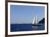 Sailboat on Aegean Sea Santorini Greece Photo Poster-null-Framed Photo