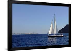 Sailboat on Aegean Sea Santorini Greece Photo Poster-null-Framed Photo