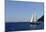 Sailboat on Aegean Sea Santorini Greece-null-Mounted Poster