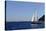 Sailboat on Aegean Sea Santorini Greece-null-Stretched Canvas