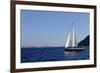 Sailboat on Aegean Sea Santorini Greece-null-Framed Photo