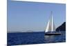Sailboat on Aegean Sea Santorini Greece-null-Mounted Photo