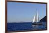 Sailboat on Aegean Sea Santorini Greece-null-Framed Photo