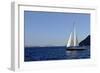 Sailboat on Aegean Sea Santorini Greece-null-Framed Photo