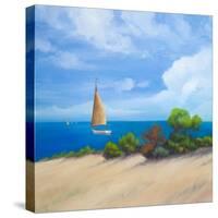 Sailboat on Coast I-Vivien Rhyan-Stretched Canvas