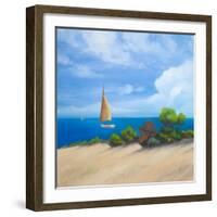 Sailboat on Coast I-Vivien Rhyan-Framed Art Print