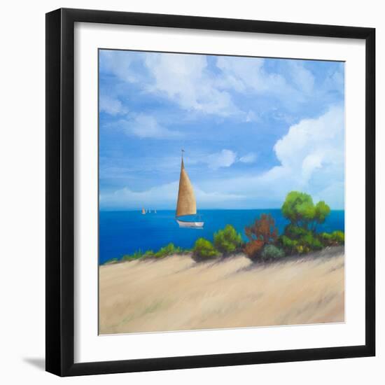 Sailboat on Coast I-Vivien Rhyan-Framed Art Print