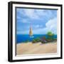 Sailboat on Coast I-Vivien Rhyan-Framed Art Print