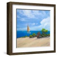 Sailboat on Coast I-Vivien Rhyan-Framed Art Print