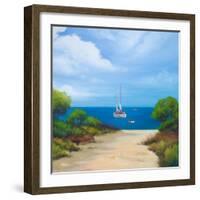 Sailboat on Coast II-Vivien Rhyan-Framed Art Print