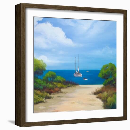 Sailboat on Coast II-Vivien Rhyan-Framed Art Print