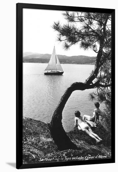 Sailboat on Lake Coeur d'Alene, Idaho-null-Framed Art Print