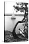 Sailboat on Lake Coeur d'Alene, Idaho-null-Stretched Canvas
