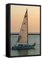 Sailboat on Lake Michigan, Indiana Dunes, Indiana, USA-Anna Miller-Framed Stretched Canvas