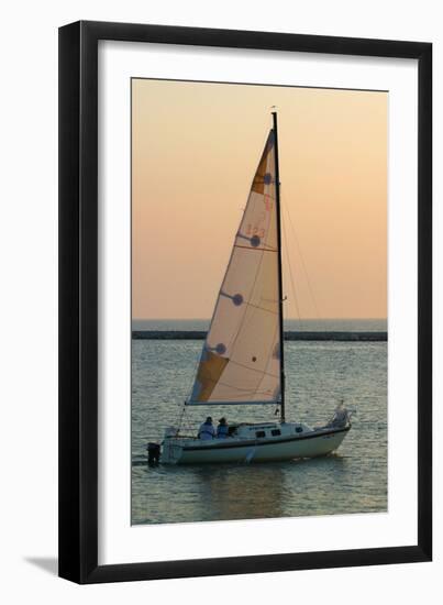 Sailboat on Lake Michigan, Indiana Dunes, Indiana, USA-Anna Miller-Framed Photographic Print