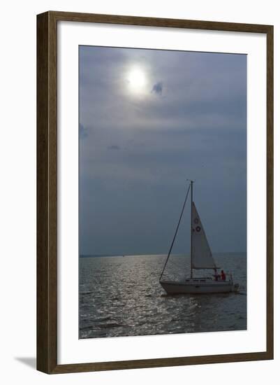 Sailboat on Lake Michigan, Indiana Dunes, Indiana, USA-Anna Miller-Framed Photographic Print