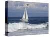 Sailboat on Monterey Bay, California-Lynn M^ Stone-Stretched Canvas