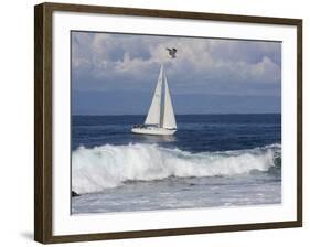 Sailboat on Monterey Bay, California-Lynn M^ Stone-Framed Photographic Print