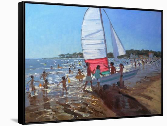 Sailboat, Palais Sur Mer, 2008-Andrew Macara-Framed Stretched Canvas