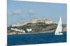 Sailboat Participating in Regatta, View of Ibiza Old Town and Dalt Vila, Ibiza-Emanuele Ciccomartino-Mounted Photographic Print