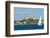 Sailboat Participating in Regatta, View of Ibiza Old Town and Dalt Vila, Ibiza-Emanuele Ciccomartino-Framed Photographic Print