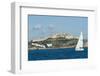 Sailboat Participating in Regatta, View of Ibiza Old Town and Dalt Vila, Ibiza-Emanuele Ciccomartino-Framed Photographic Print