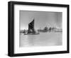 Sailboat Passes Ford Motor Works-null-Framed Photographic Print