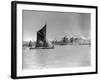 Sailboat Passes Ford Motor Works-null-Framed Photographic Print