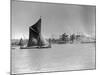 Sailboat Passes Ford Motor Works-null-Mounted Photographic Print