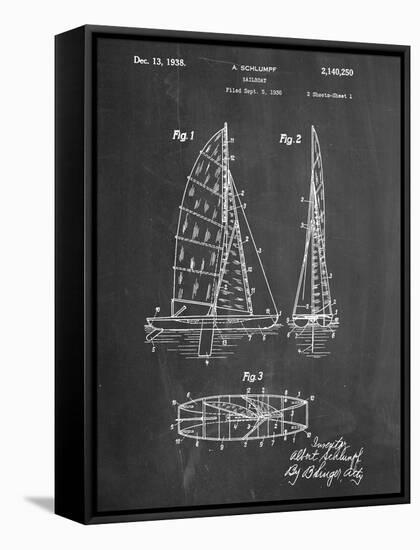 Sailboat Patent-null-Framed Stretched Canvas