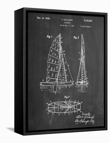 Sailboat Patent-null-Framed Stretched Canvas