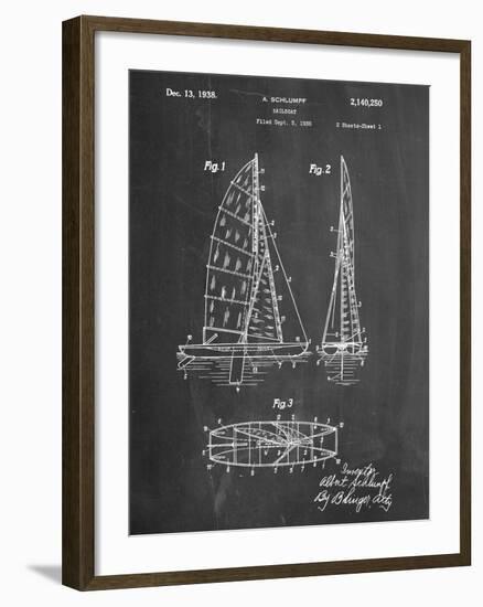 Sailboat Patent-null-Framed Art Print