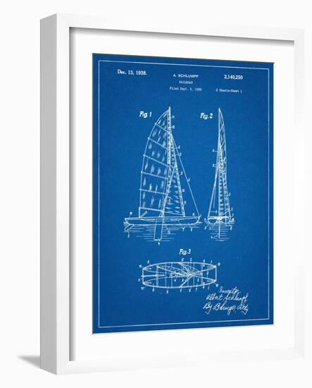 Sailboat Patent-null-Framed Art Print