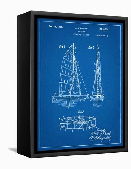 Sailboat Patent-null-Framed Stretched Canvas