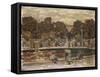 Sailboat Pond, Tuileries Garden-Emilio Boggio-Framed Stretched Canvas