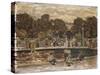 Sailboat Pond, Tuileries Garden-Emilio Boggio-Stretched Canvas
