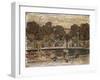 Sailboat Pond, Tuileries Garden-Emilio Boggio-Framed Giclee Print