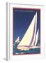 Sailboat Poster, San Diego, California-null-Framed Art Print