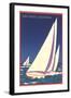 Sailboat Poster, San Diego, California-null-Framed Art Print