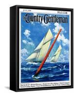 "Sailboat Race," Country Gentleman Cover, July 1, 1928-Anton Otto Fischer-Framed Stretched Canvas