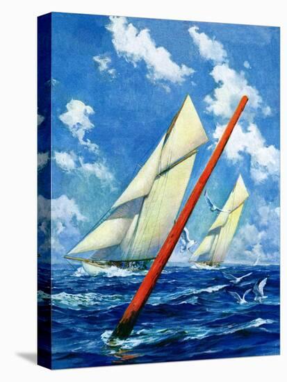 "Sailboat Race,"July 1, 1928-Anton Otto Fischer-Stretched Canvas