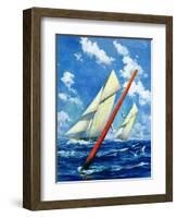 "Sailboat Race,"July 1, 1928-Anton Otto Fischer-Framed Giclee Print