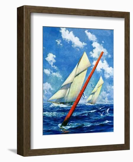 "Sailboat Race,"July 1, 1928-Anton Otto Fischer-Framed Giclee Print