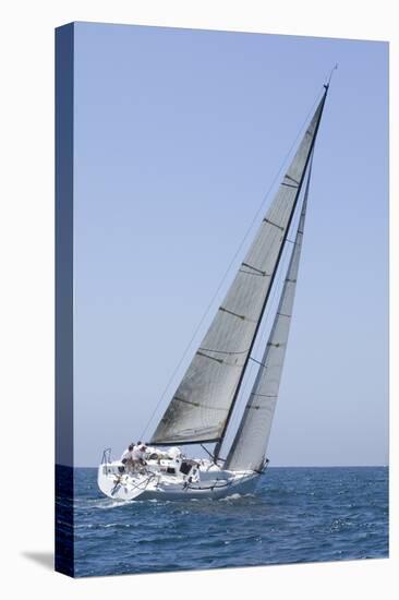 Sailboat Racing in the Blue and Calm Ocean against Sky-Nosnibor137-Stretched Canvas