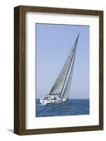 Sailboat Racing in the Blue and Calm Ocean against Sky-Nosnibor137-Framed Photographic Print